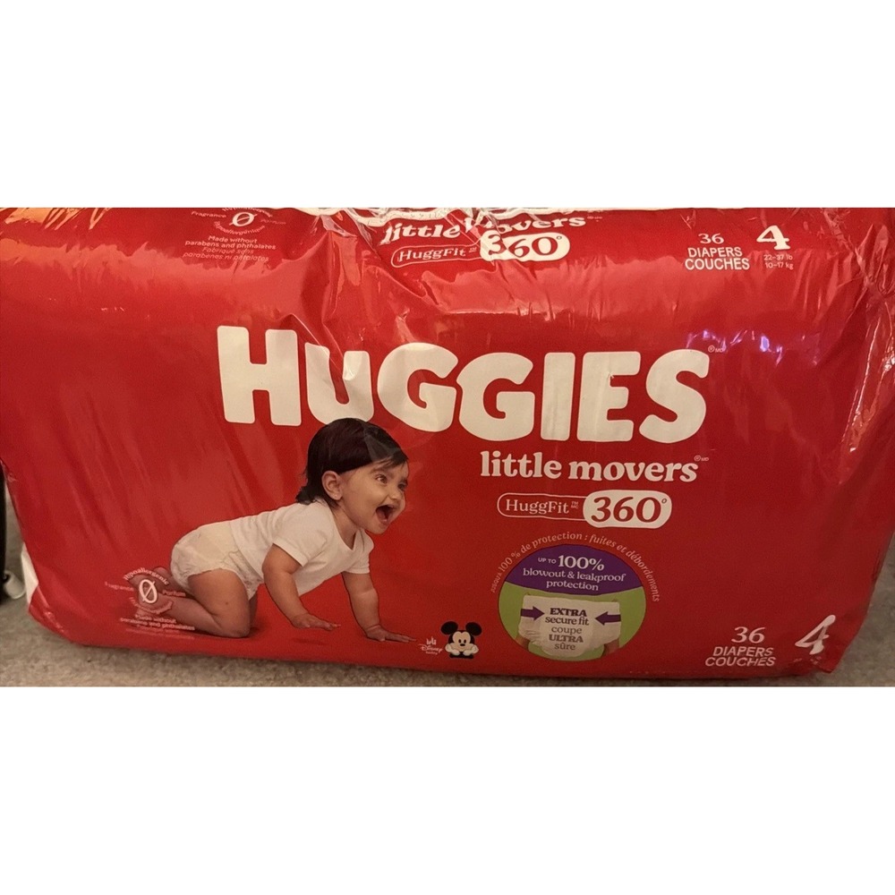 Huggies Little Movers HuggFit 360 Disposable Diapers - Size 4 - 36 Count